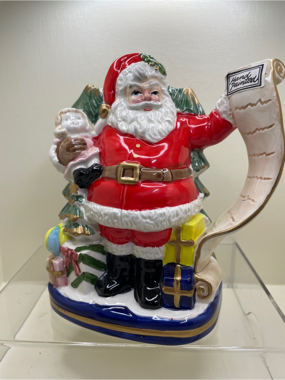 A hand-painted ceramic Santa Claus figurine by Fitz & Floyd/OCI.